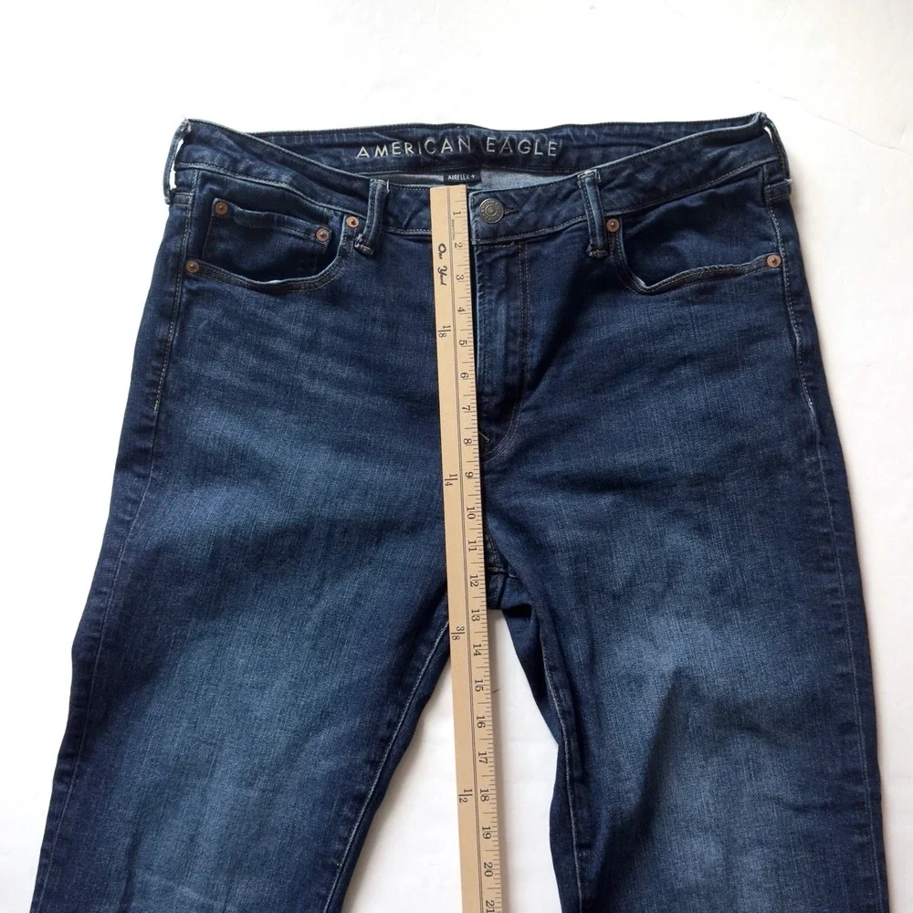 American Eagle Athletic Straight Jeans Mens 36x32 Stretch Dark Mid Rise  READ